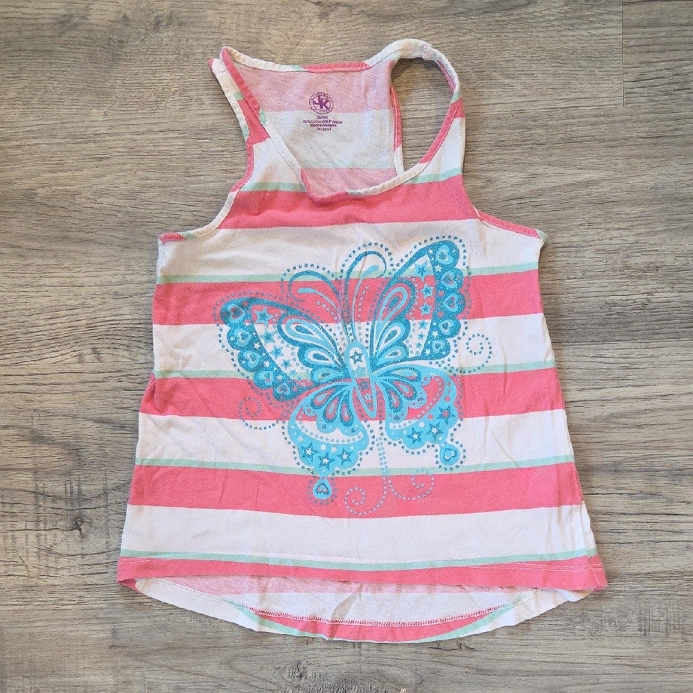 Kathie Lee Collection Pink and White Striped Tank Top